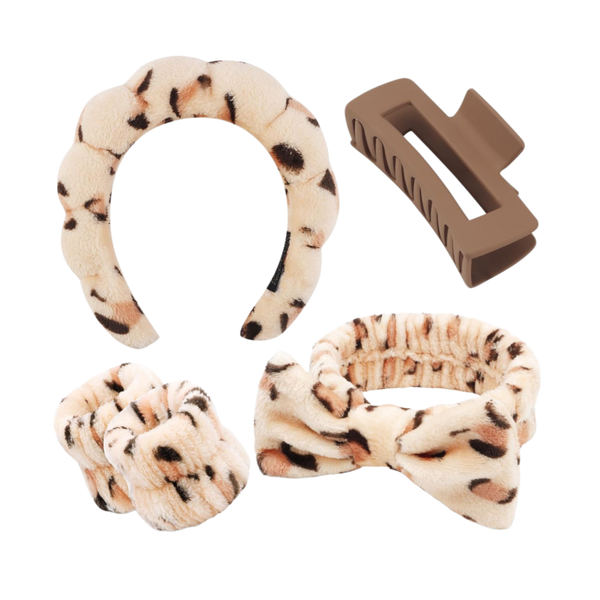 4 Pack Hairband, Headband, Hairpin, Wrist Towels for Washing Face