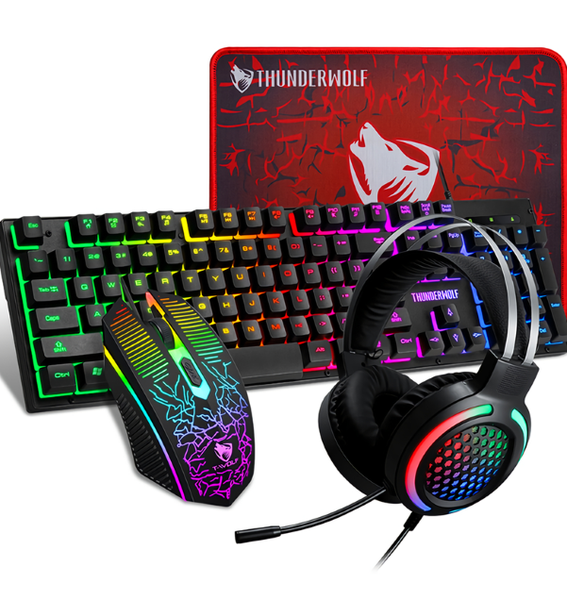 T-Wolf TF400 4 Piece Gaming Keyboard &amp; Mouse Combo Kit