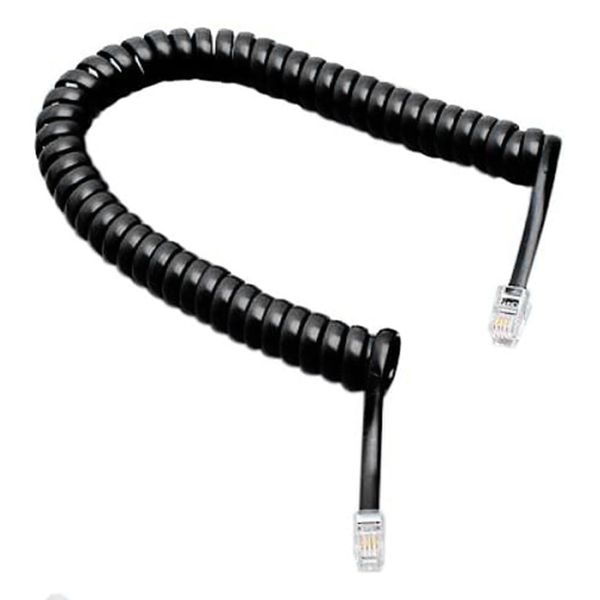 5.7Ft Black Telephone Extension Coil Cable Telephone Cable Cord