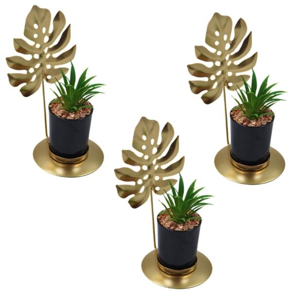 Golden Feather Trio Luxe Plant Decor Set