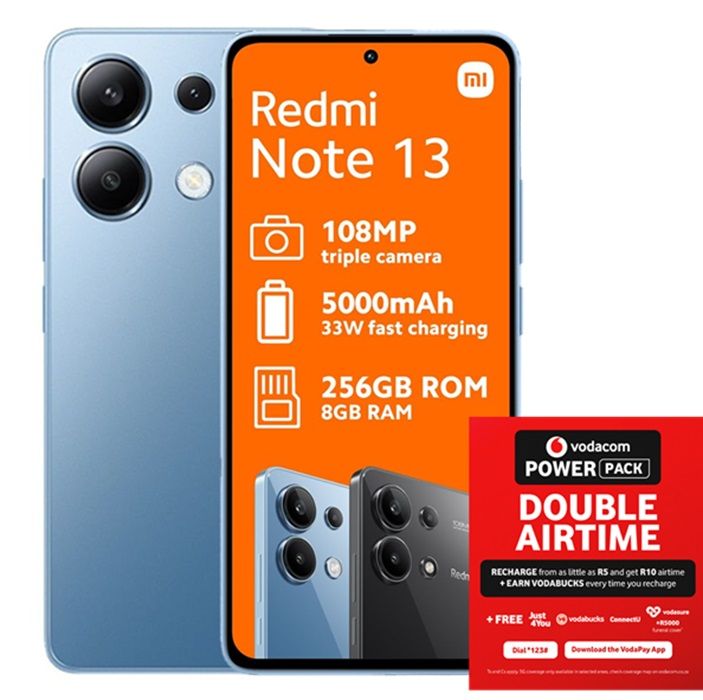 Xiaomi Redmi Note 13 256GB LTE - Ice Blue + Vodacom SIM Card Pack