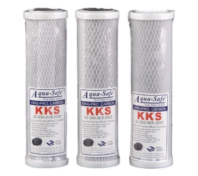 3 x Aqua-win Carbon block water filter 10"