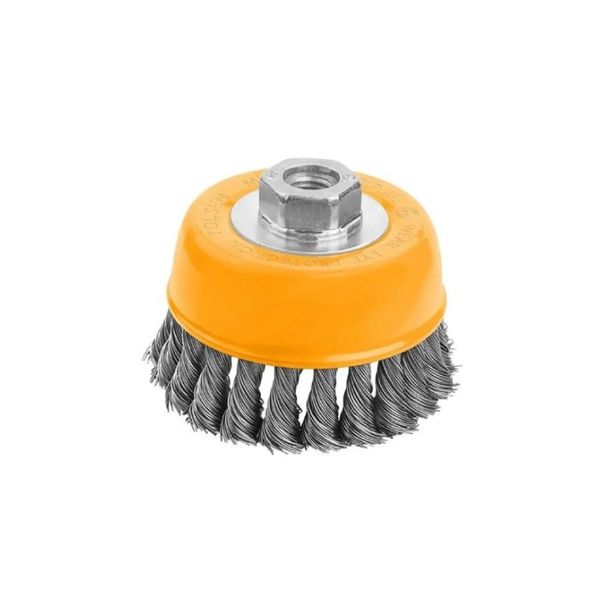 Tolsen - Wire Brush Cup Knotted - 125mm x M14 x 2.0
