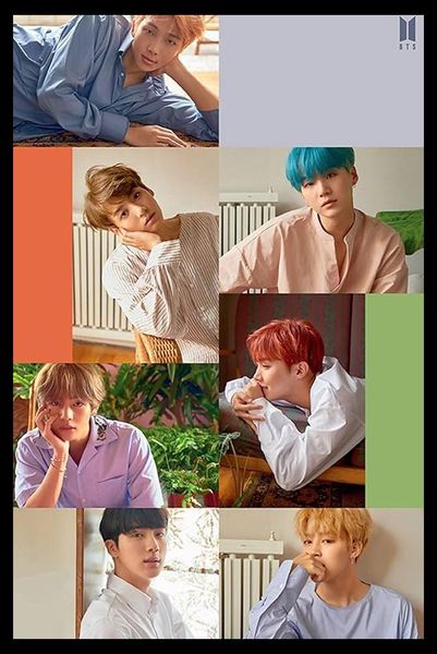 Bts (Bangtan Boys Collage) Poster With Black Fra image