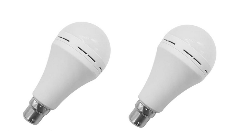 12W B22 Rechargeable Emergency LED Bulbs - 2Pieces