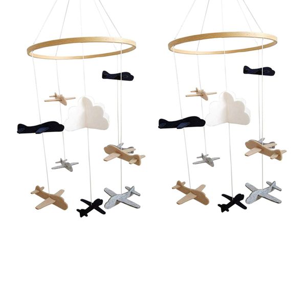 Crib Mobile Airplanes &amp; Cloud Nursery Decoration Grey White for Boys