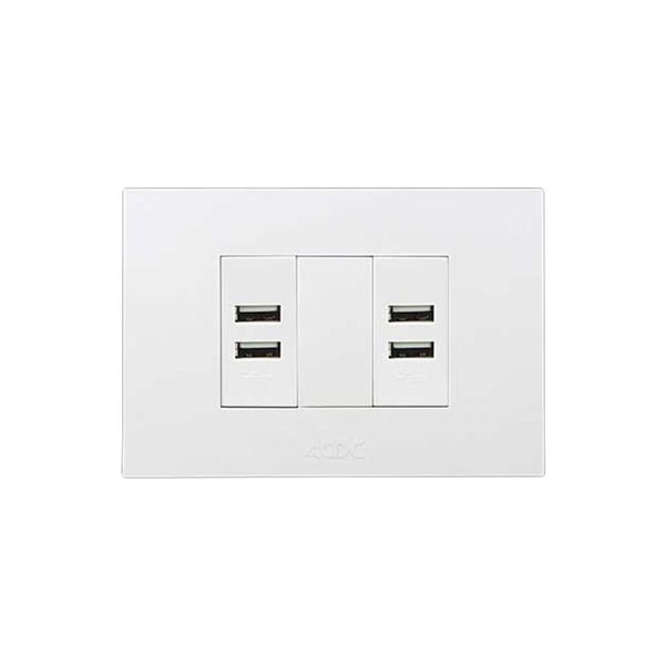 ACDC - 2x 2.1A Usb Charger Outlet 2x4 White Orion