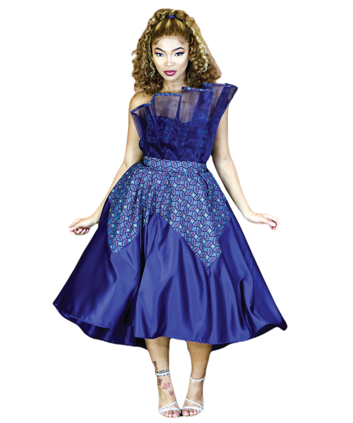 Africa Fashion House Anna-Mo Green Pleat Shwe Shwe Dress
