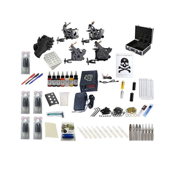 Professional Complete Tattoo Kit With 4 Machine Guns