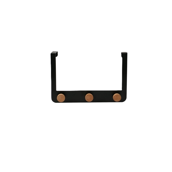Bamboo 3 Hook Over The Door - Black/Brown