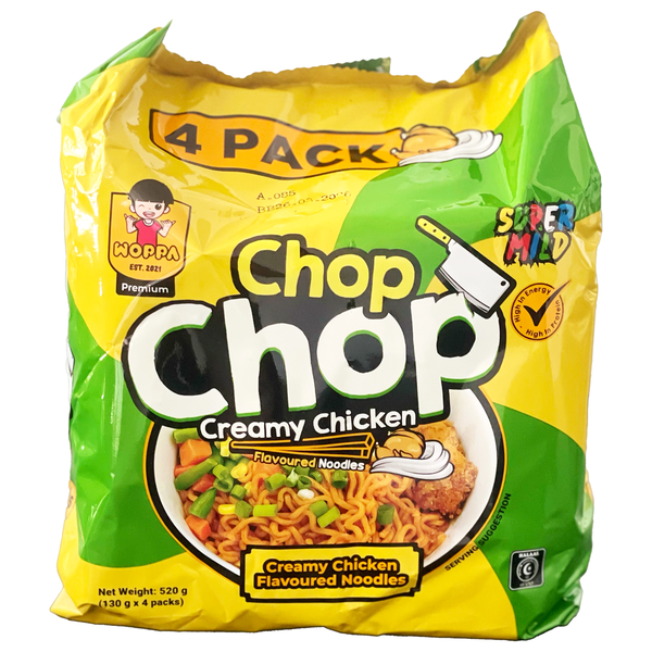 WOPPA Chop Chop Creamy Chicken Ramen Noodles 130g 4-Pack
