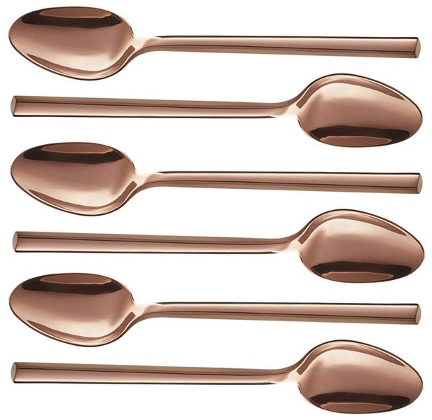 Teaspoons 6pc Square Handle Colours Stainless Steel