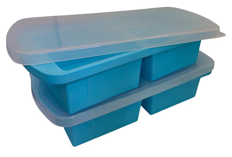 Silicone Soup Freezer Container for Food Storage - 1L Cube Mould-2 Cavities