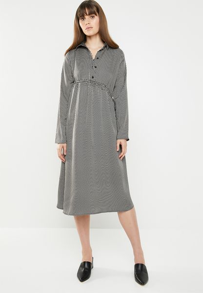 Women's Amanda Laird Cherry Bontle Diagonal Drawstring Shirtdress