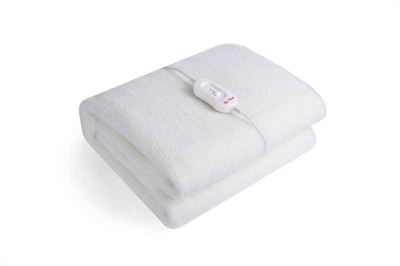 Single Size Electric Blanket 91x188cm, Synthetic Wool Fleece Heated Blanket