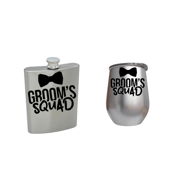Groom's Squad Tumbler and Hip Flask