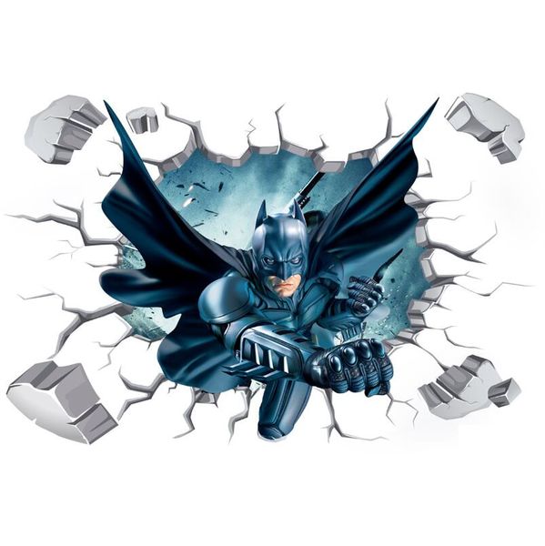 90x60cm - Superhero Wall Stickers|3D Avengers Batman Wall Decal
