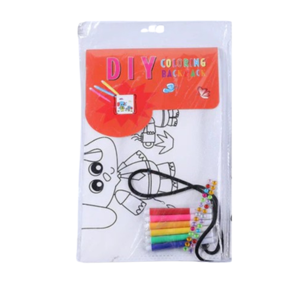 DIY Coloring Backpack - Creative Fun for Kids-Elephant Design