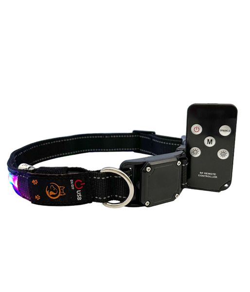 Lighted Cat Collars for Night, LED Collar with GPS Tracker Case-33-34x2.5cm