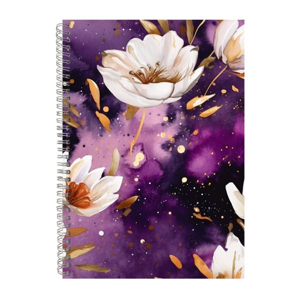 Bright Watercolor Purple Tulip Notebook Gift Idea Notepad Pad 108