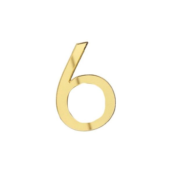 6 House Number Gold Shinning