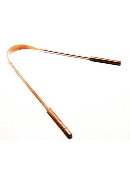 100% Pure Ayurvedic Copper Premium Tongue Scraper Cleaner in a Jute Bag