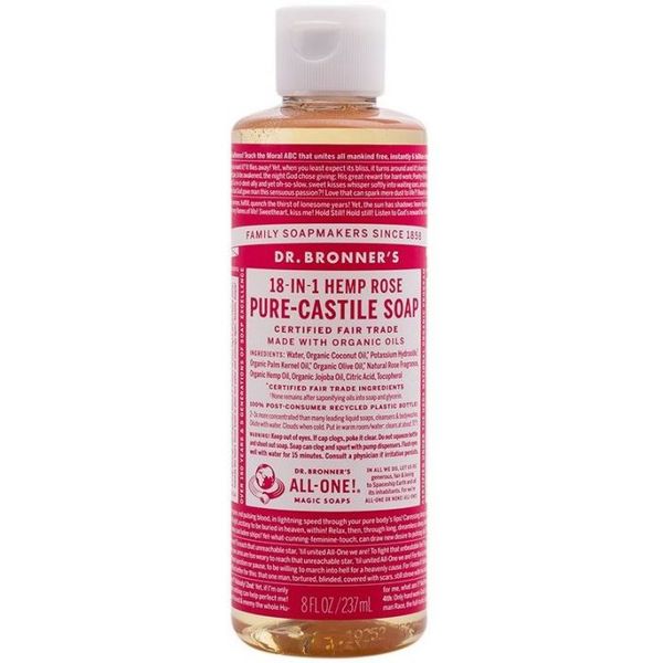 Dr Bronner Rose-Castile Liquid Soap 237ml