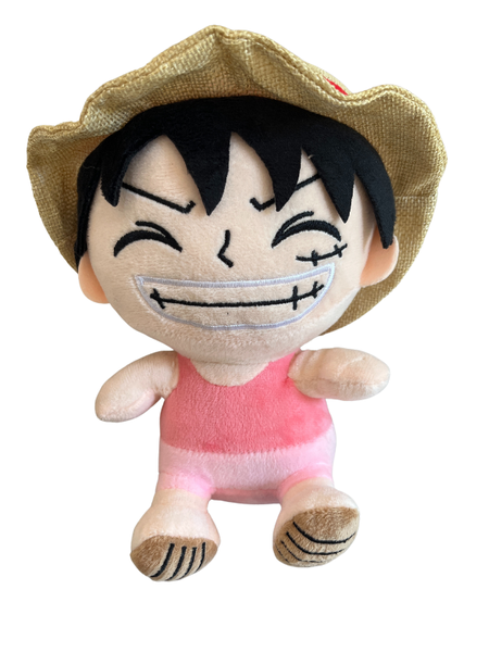 Luffy - Straw Head - Soft Toy - Anime Character - Blue/Pink