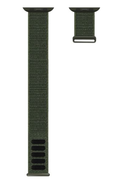 Elastic Knitted Nylon Strap With Hook&amp;Loop Clasp for Apple Watch - Khaki