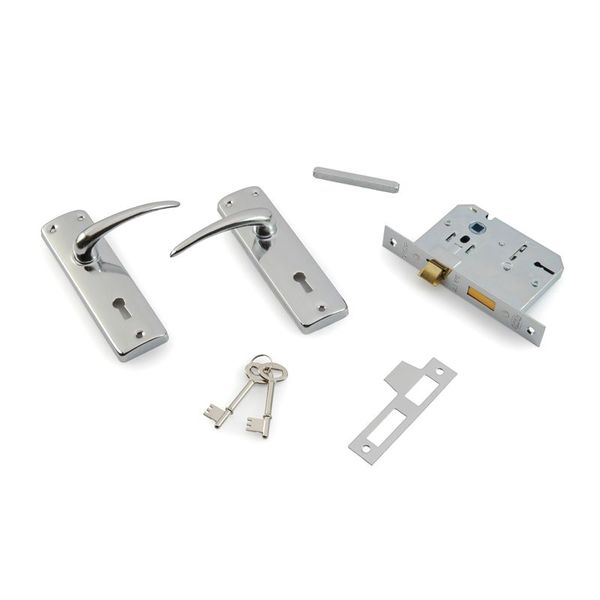 2 Lever Lock Set, Chrome Plated