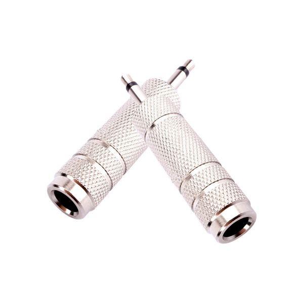 Tecnix Mini Jack Male - 1/4"Jack Female Silver Chassis Adaptor