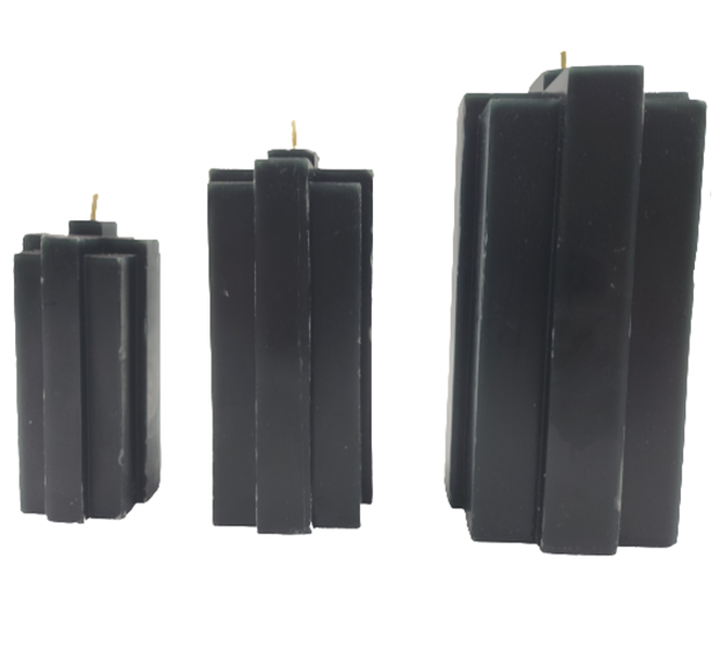 Homemade Scented Candles Set of 3 - Black
