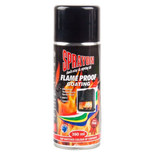Sprayon Ultra High Temp Spray Paint - 390m Black