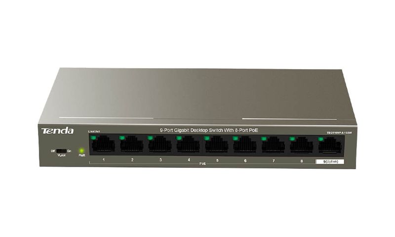 Tenda 9-Port Gigabit Desktop Switch with 8-Port PoE - TEG1109P-8-102W