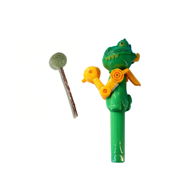 Interactive Dinosaur Catnip Toy - Retractable Cat Treat and Teaser Wand