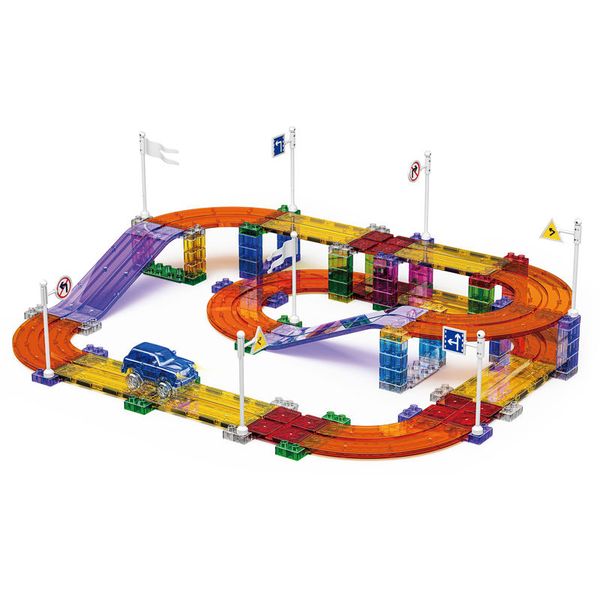 HEMCO Magnet Building Block Road Signs Slot Track Play Set 102pcs S-C002