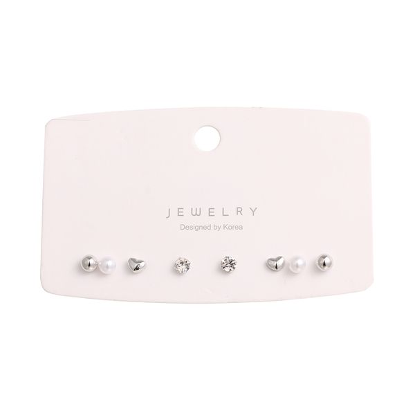 Minimalist Stud Earring Set - 4 Pairs