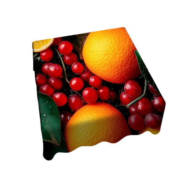 Orange &amp; Grapes Square Tablecloth