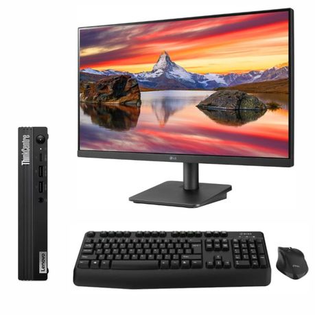 Refurbished Lenovo ThinkCentre M70q MINI PC i5 12th Gen 16GB 512GB 24" IPS Image