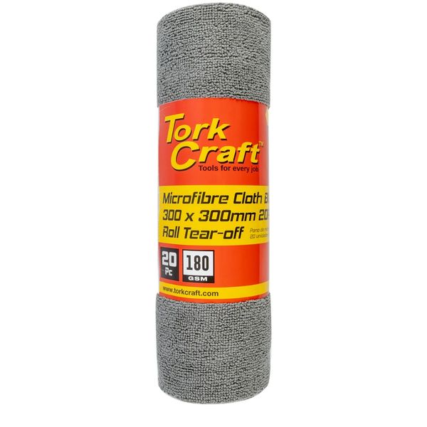 Tork Craft - Microfibre Cloth Roll (300mm × 300mm) - 20 Pieces - Grey