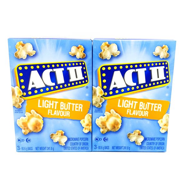 ACT 11 - Light Butter Flavour - 2 Pack (6 x 85g Popcorn Bags)