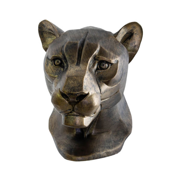 Antique Gold Lioness Head - 19cm x 15.5cm x20cm