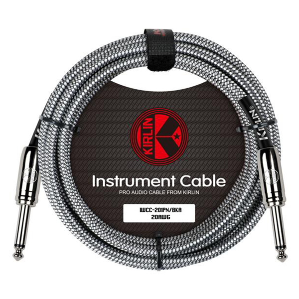 Kirlin IWCC-201PN 3M Woven Instrument Cable 1/4" - 1/4" Mono Plug - Black