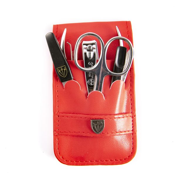 Kellermann 3 Swords Manicure Set Faux Leather Red FU 56713 MC N CUT 6 Piece