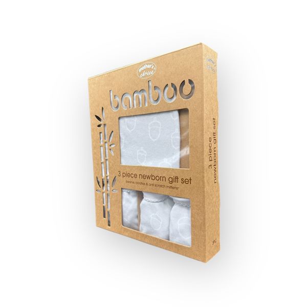 Mothers Choice Bamboo Newborn Gift Set - Beanie, Booties &amp; Mittens 3 Piece