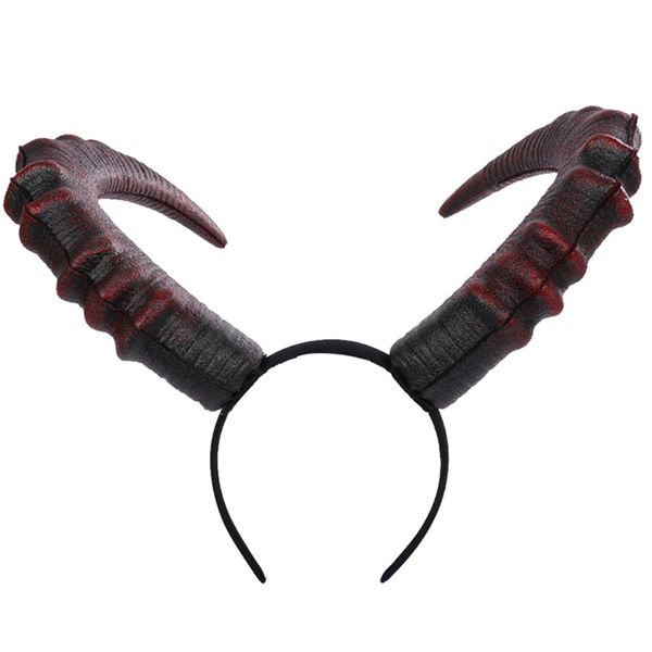 Party Cosplay Large Demon Horn Headband - Gothic Halloween Hairpiece (28cm)