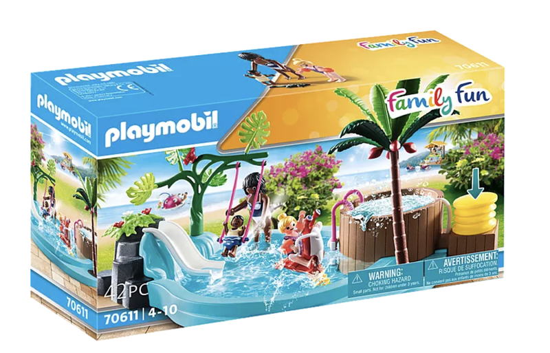 Playmobil Children's Pool With Slide - 70611