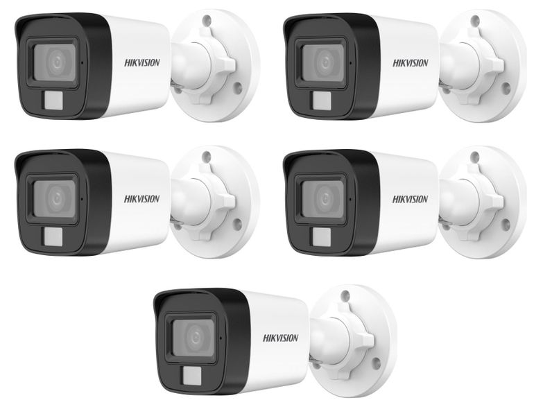 Hikvision 3K Smart Hybrid Light Audio Bullet Camera - 5 Set - SBR Bundle