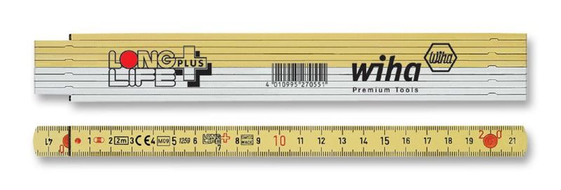 Wiha (41020011) Ruler, Folding, 90 Latching, Polyamide, 2m