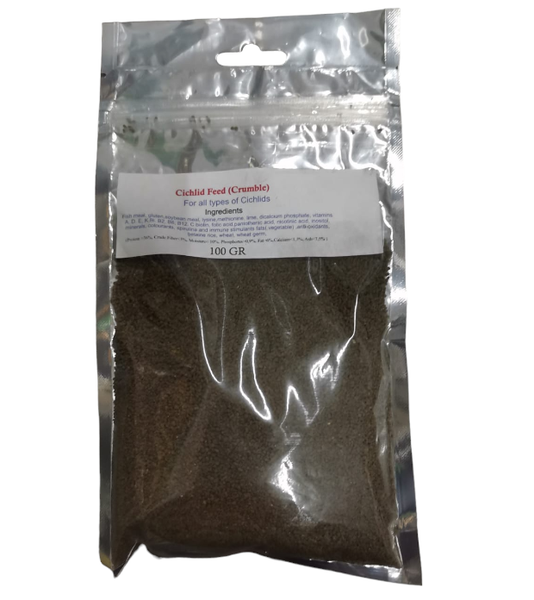 Premium Cichlid Feed Crumble - 100g Nutrient-Rich Formula